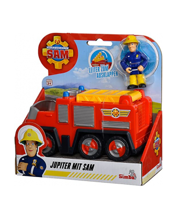 Simba Fireman Sam Jupiter with Sam Figure, Toy Vehicle (red/yellow)