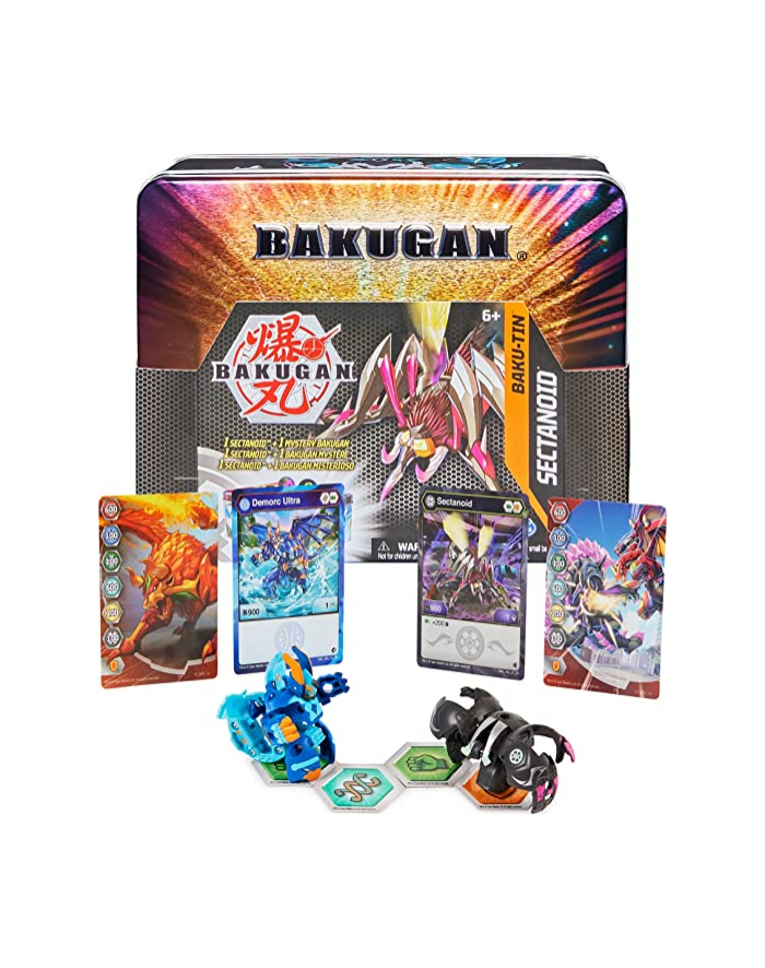 spinmaster Spin Master Bakugan Baku-Tin Toy Figure (Premium Storage Box with Exclusive Darkus Sectanoid Bakugan and Additional Mystery Bakugan) główny