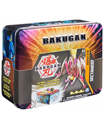 spinmaster Spin Master Bakugan Baku-Tin Toy Figure (Premium Storage Box with Exclusive Darkus Sectanoid Bakugan and Additional Mystery Bakugan)