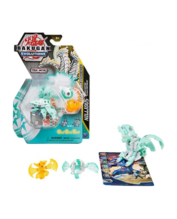 spinmaster Spin Master Bakugan Evolutions Power Up 3-Pack, Toy Figure (with a Platinum Series Bakugan (Haos Nillious) and 2 Nanogan (Pyrus Chrysalin, Haos Riptide))