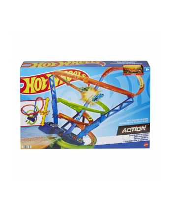 Hot Wheels Crash Spirale Trackset, Racecourse (Multicolor, Includes 1 Toy Car)