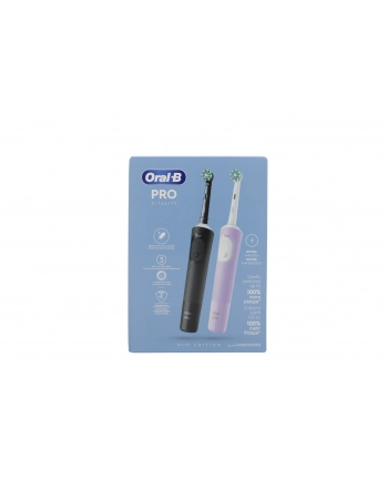 Braun Oral-B Vitality Pro D103 Duo, electric toothbrush (Kolor: CZARNY/purple, Kolor: CZARNY/purple violet, incl. 2nd handpiece)