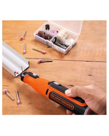 Black+Decker BCRT8IK-XJ multifunction tool, 7.2 volts (orange/Kolor: CZARNY, 52-piece accessories, in case)
