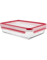 Emsa CLIP ' CLOSE glass food storage container 2.0 liters (transparent/red, rectangular) - nr 5