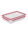 Emsa CLIP ' CLOSE glass food storage container 3.0 liters (transparent/red, rectangular) - nr 6