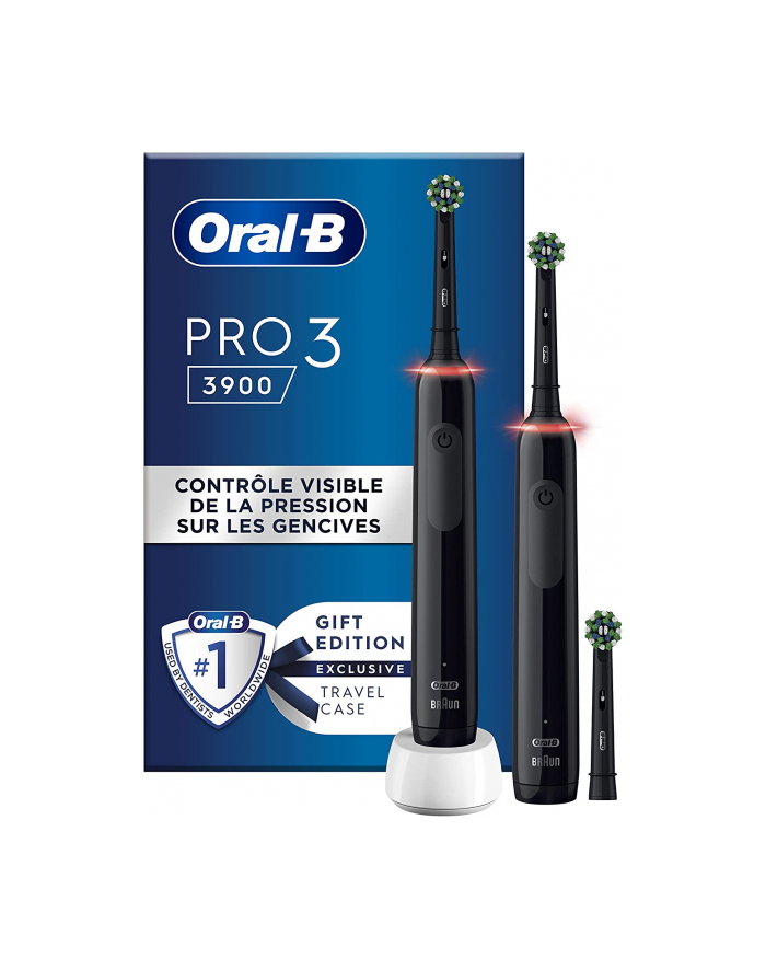 Braun Oral-B Pro 3 3900 Kolor: CZARNY Edition, electric toothbrush (Kolor: CZARNY, incl. 2nd handpiece) główny