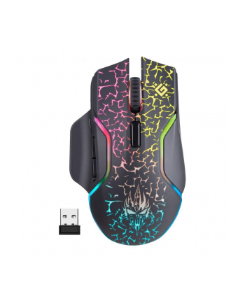 Mysz bezprzewodowa Defender ONESHOT GM-067 optyczna 3200dpi czarna RGB AKUMULATOR 7 przycisków Gaming