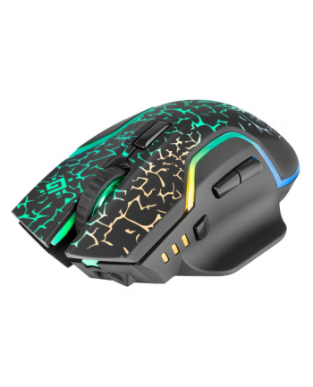 Mysz bezprzewodowa Defender ONESHOT GM-067 optyczna 3200dpi czarna RGB AKUMULATOR 7 przycisków Gaming