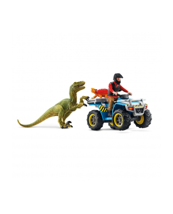 schleich Sneak Escape on quad from Velociraptor, play figure