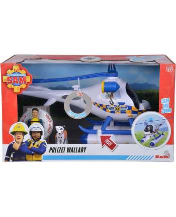 Simba Fireman Sam Police Wallaby, Toy Vehicle (White/Blue, With Light and Sound)