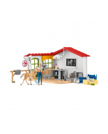 Schleich Farm World veterinary practice with pets, toy figure