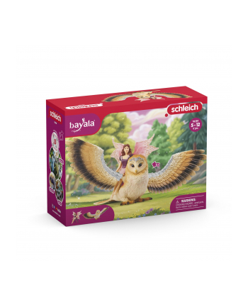 Schleich Bayala elf on glitter owl V2, toy figure