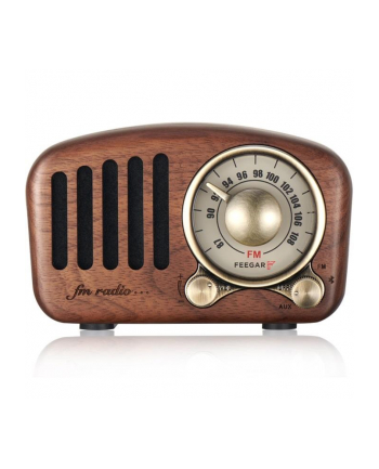 Radio FM z głośnikiem BT Feegar Retro Wooden drewniane