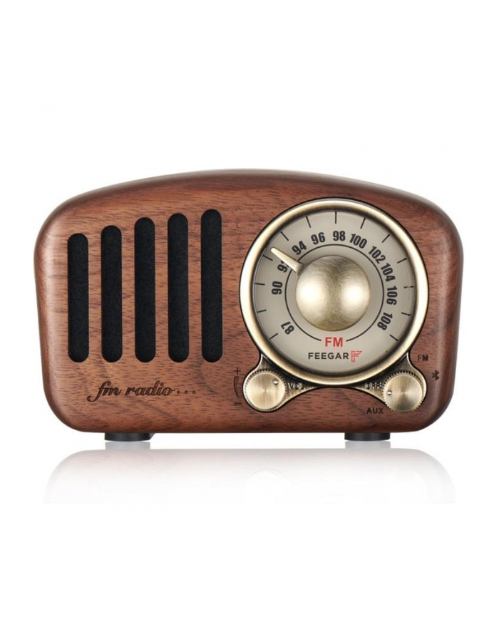 Radio FM z głośnikiem BT Feegar Retro Wooden drewniane główny
