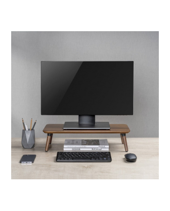 Podstawka drewniana pod monitor / laptop Maclean MC-930 (500x240x120mm), kolor czarny orzech, max. 20kg