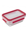 Emsa CLIP ' CLOSE glass food storage jar set 0.45 liters (transparent/red, rectangular, 3 jars + 3 lids) - nr 2