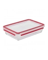 Emsa CLIP ' CLOSE glass food storage container 3.0 liters (transparent/red, rectangular) - nr 3
