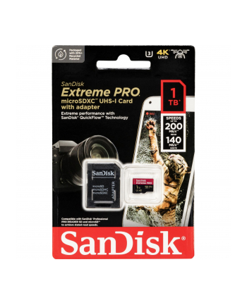 SanDisk microSDXC Extreme Pro 1TB 200/140 MB/s A2 V30 UHS-I U3 (SDSQXCD1T00GN6MA)