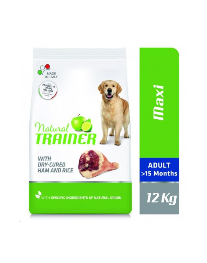 Trainer Natural Adult Maxi Z Szynką, Ryżem I Mleczkiem Pszczelim 12,5Kg główny