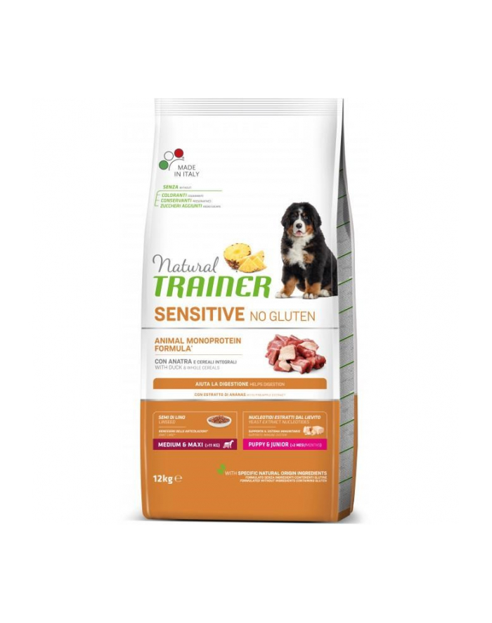 Trainer Natural Sensitive No Gluten Puppy&Junior Medium Maxi Kaczka 12Kg główny