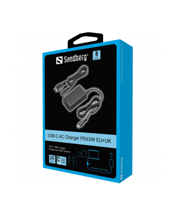 SANDBERG USB-C AC CHARGER PD65W EU+UK (13576)