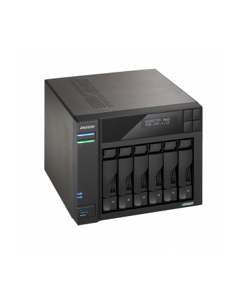 Serwer plików Asustor LOCKERSTOR 2 AS6706T 6-bay, Intel Celeron N5105 Czterordzeniowy 2.0GHz, 8GB RAM DDR4. 4x M.2 PCIe (NVMe), 2x 2.5 GbE. 2x USB 3