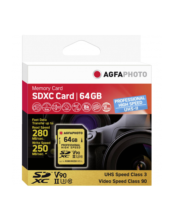 AgfaPhoto SDXC UHS II 64GB Professional High Speed U3 V90 główny