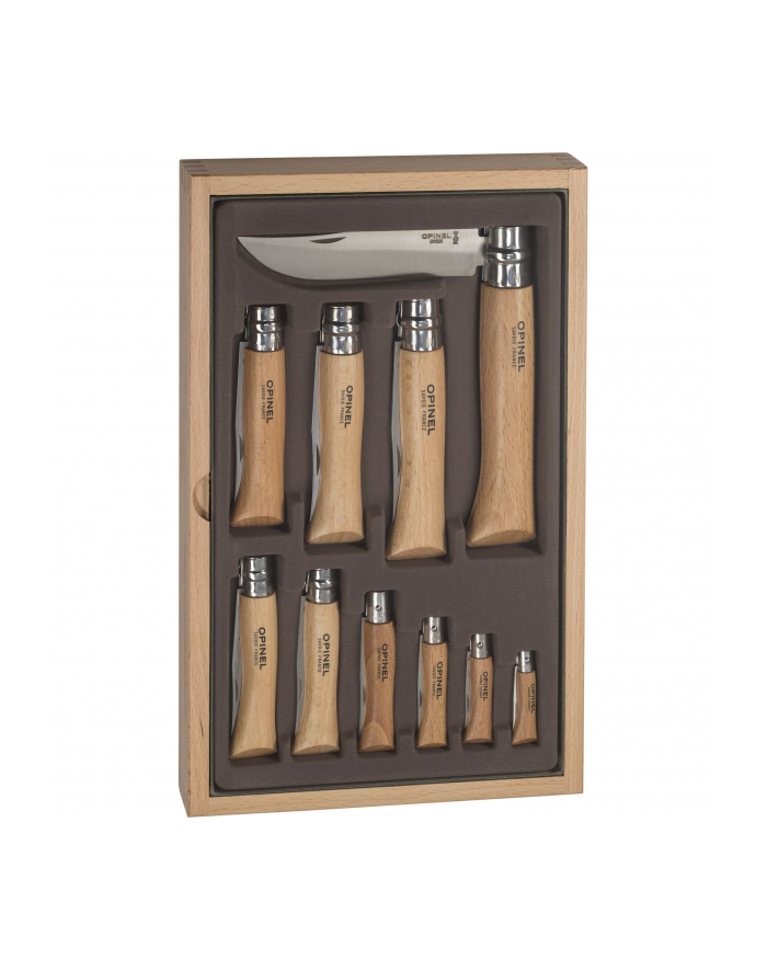 Opinel Collector Set Wood Box 10 Piece Pocket Knives (1314) główny