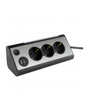 Rev Light Socket 3-Fold Multiple Outlet +2X Usb Ca Czarny (2400050010)