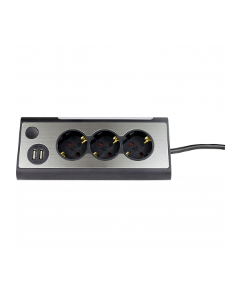 Rev Light Socket 3-Fold Multiple Outlet +2X Usb Ca Czarny (2400050010)