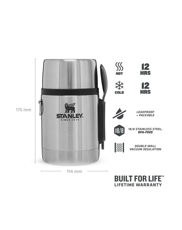 Stanley Obiadowy Ze Sztućcami Adventure Srebrny 0,53L główny