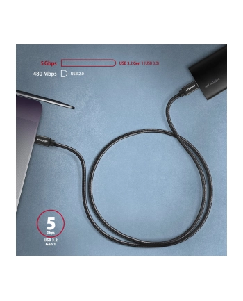 AXAGON BUCM3-CM15AB, SPEED KABEL USB-C - USB-C, 1.5M, USB 3.2 GEN 1, (49860)