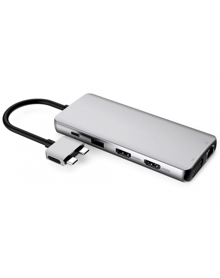 ESTUFF PRZEJŚCIÓWKA ESTUFF USB-C DO  DISPLAY PORT/ HDMI/ USB-C/ LAN/ VGA - BIAŁA  (ES623010) główny