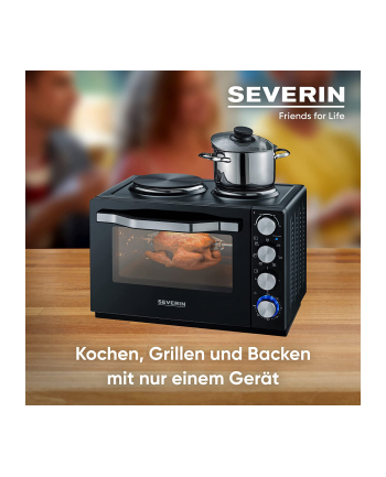 Severin Mini-piekarnik z płytami elektrycznymi do gotowania TO 2074