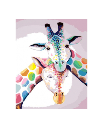 norimpex Malowanie po numerach Kolorowe tulące się żyrafy 40x50cm 1005707