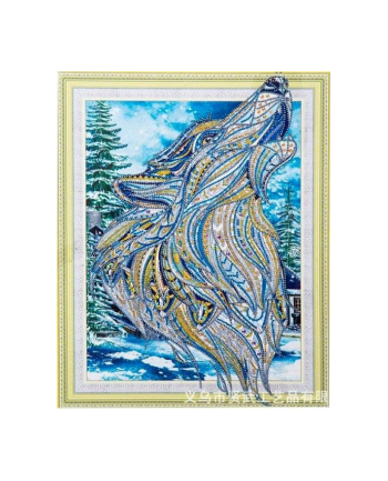 norimpex Diamentowa mozaika Mandala 7D Wilk 40x30cm 1006659