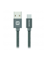 Swissten Kabel USB - USB Typ - C Textile 0,2m Szary (71521102) - nr 1