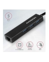 axagon Karta sieciowa HMA-GL3A 3x USB-A + GLAN, USB3.2 Gen 1 hub, metalowy, 20cm USB-A kabel - nr 17