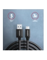 axagon Kabel USB-C - USB-A 2m USB 3.2 Gen 1, 3A, ALU, oplot BUCM3-AM20AB, czarny - nr 3
