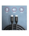 axagon Kabel USB-C - USB-C BUCM3-CM20AB 3.2 Gen 1, 2m, PD 60W, 3A, ALU, oplot, czarny - nr 25