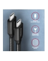 axagon Kabel USB-C - USB-C BUCM3-CM20AB 3.2 Gen 1, 2m, PD 60W, 3A, ALU, oplot, czarny - nr 4