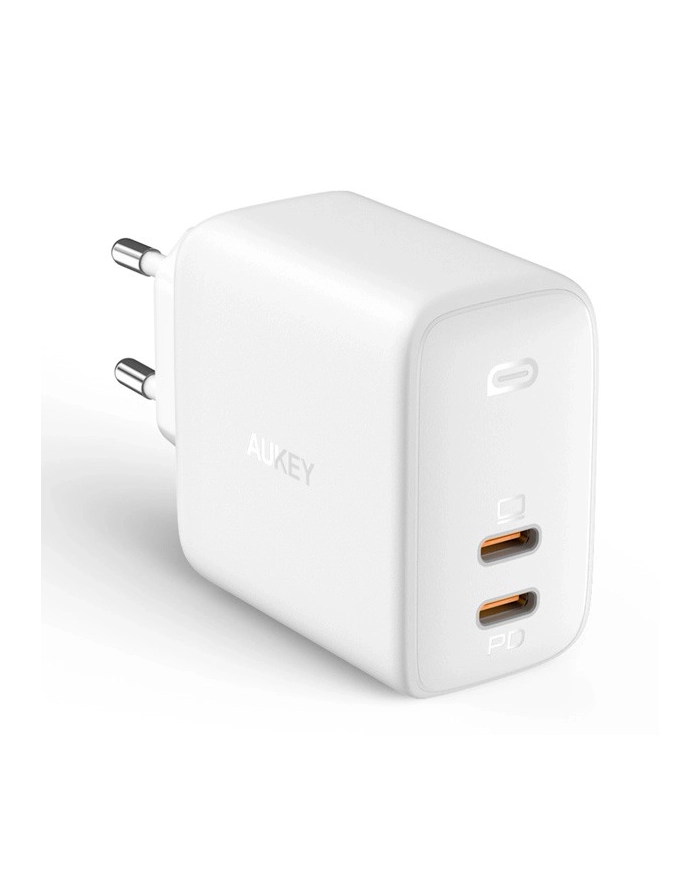 aukey Ładowarka sieciowa PA-B4 Omnia GaN 2xUSB C Power Delivery 3.0 65W 6A Biała główny