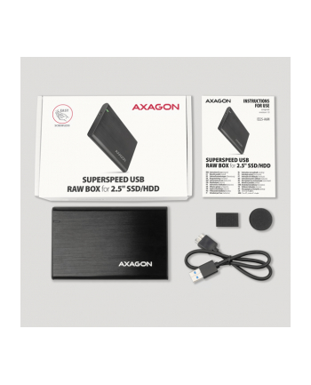 axagon Bezśrubowa aluminiowa obudowa zewnętrzna USB 3.2 Gen 1 - SATA 6G dla 2.5' SSD/HDD EE25-A6M