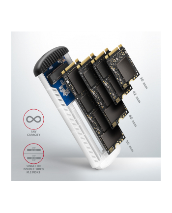 axagon Obudowa zewnętrzna aluminiowa bezśrubowa EEM2-SA USB micro-B 3.2 GEN 1 M.2 Sata SSD