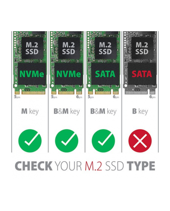 axagon Obudowa zewnętrzna, aluminiowa, bezśrubowa, EEM2-SG2, USB-C 3.2 Gen 2 - M.2 NVMe ' SATA SSD
