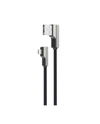 aukey CB-AL04 Czarny OEM nylonowy kabel USB - Lightning | 1m | wtyki 90 stopni | certyfikat MFi