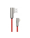aukey CB-AL04 Czerwony OEM nylonowy kabel USB - Lightning | 1m | wtyki90 stopni | certyfikat MFi - nr 1