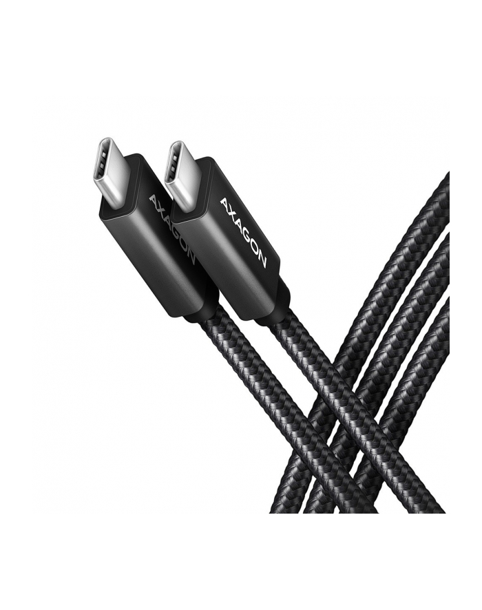 axagon Kabel (USB-C - USB-C) BUCM32-CM10A 3.2 Gen 2, 1m, PD 100W, 5A, 4K HD, ALU, oplot, czarny główny