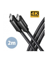 axagon Kabel USB-C - USB-A 3.2 Gen 2 BUCM32-CM20AB, 2m, PD 100W, 5A, 4K HD, ALU, oplot, czarny - nr 11