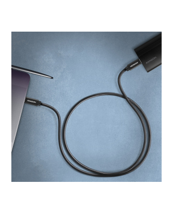 axagon Kabel USB-C - USB-A 3.2 Gen 2 BUCM32-CM20AB, 2m, PD 100W, 5A, 4K HD, ALU, oplot, czarny nr 1